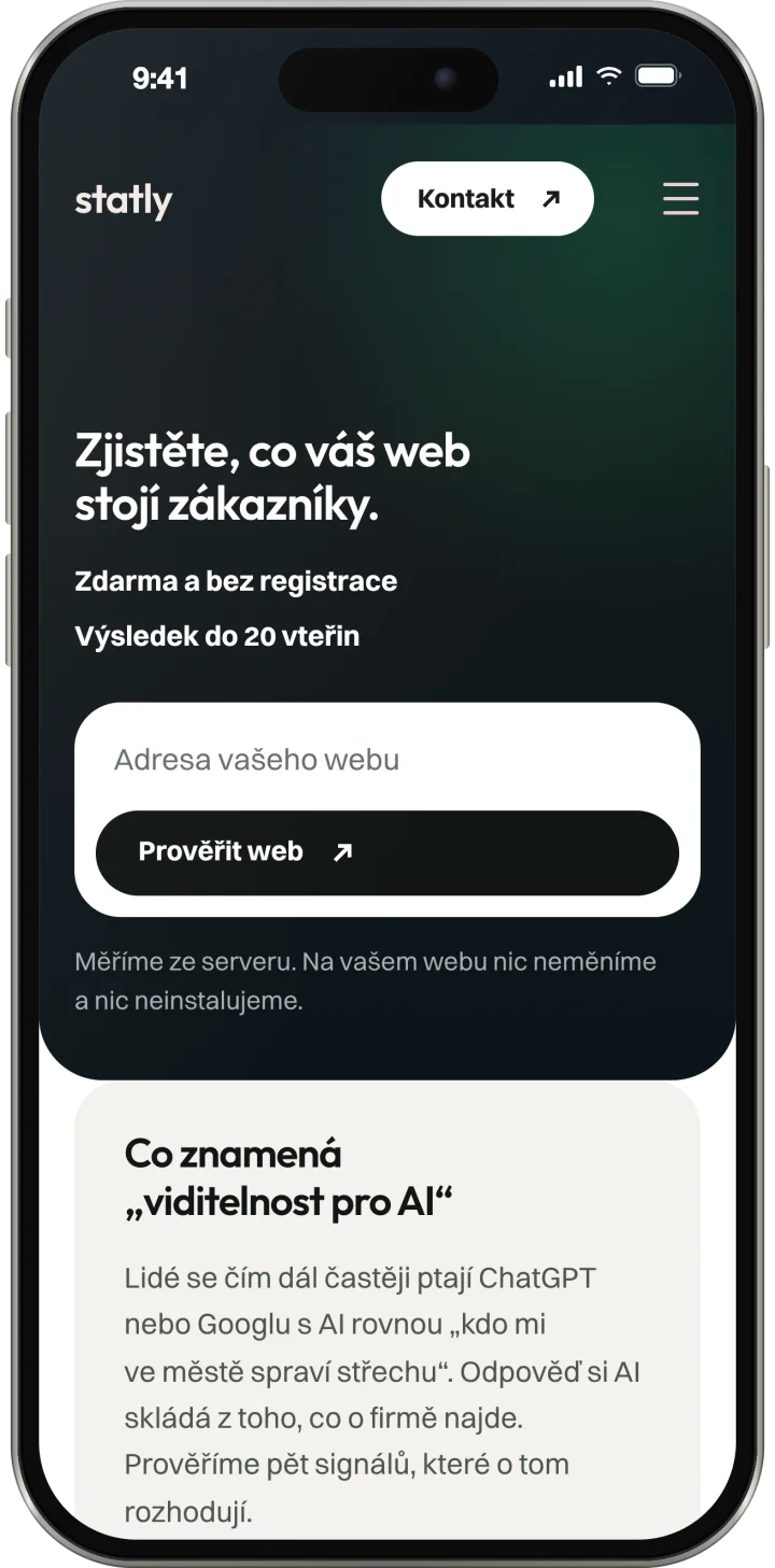 Formulář s adresou webu před spuštěním kontroly