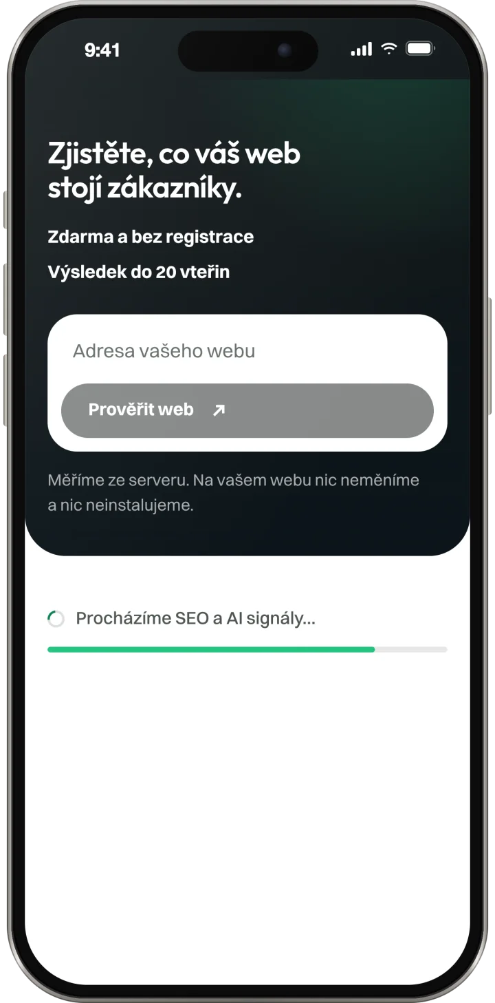 Průběh kontroly s ukazatelem postupu