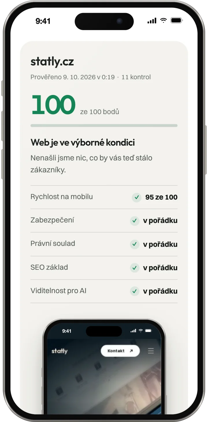 Skóre 100 ze 100 a souhrn pěti oblastí